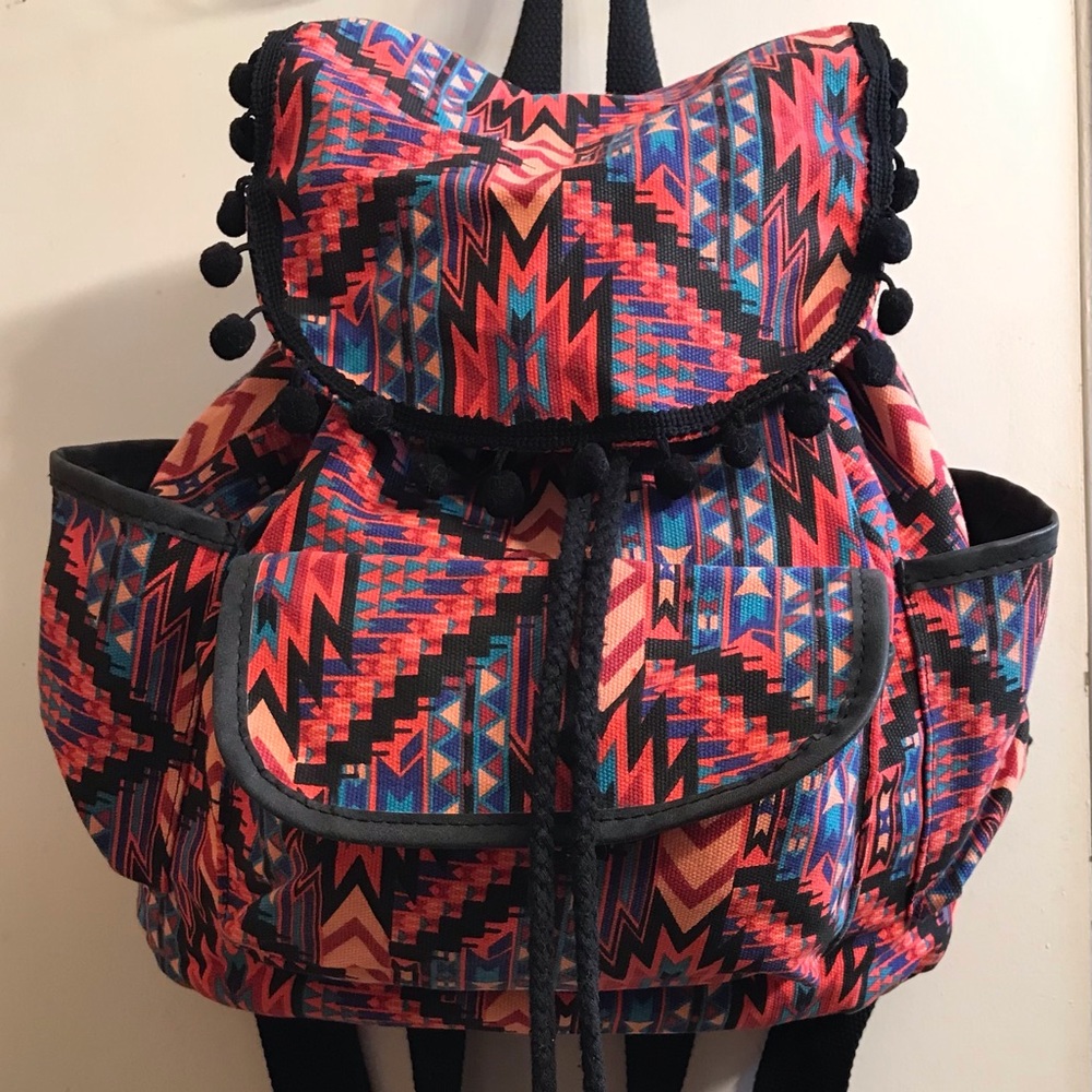Bright colored Aztec backpack